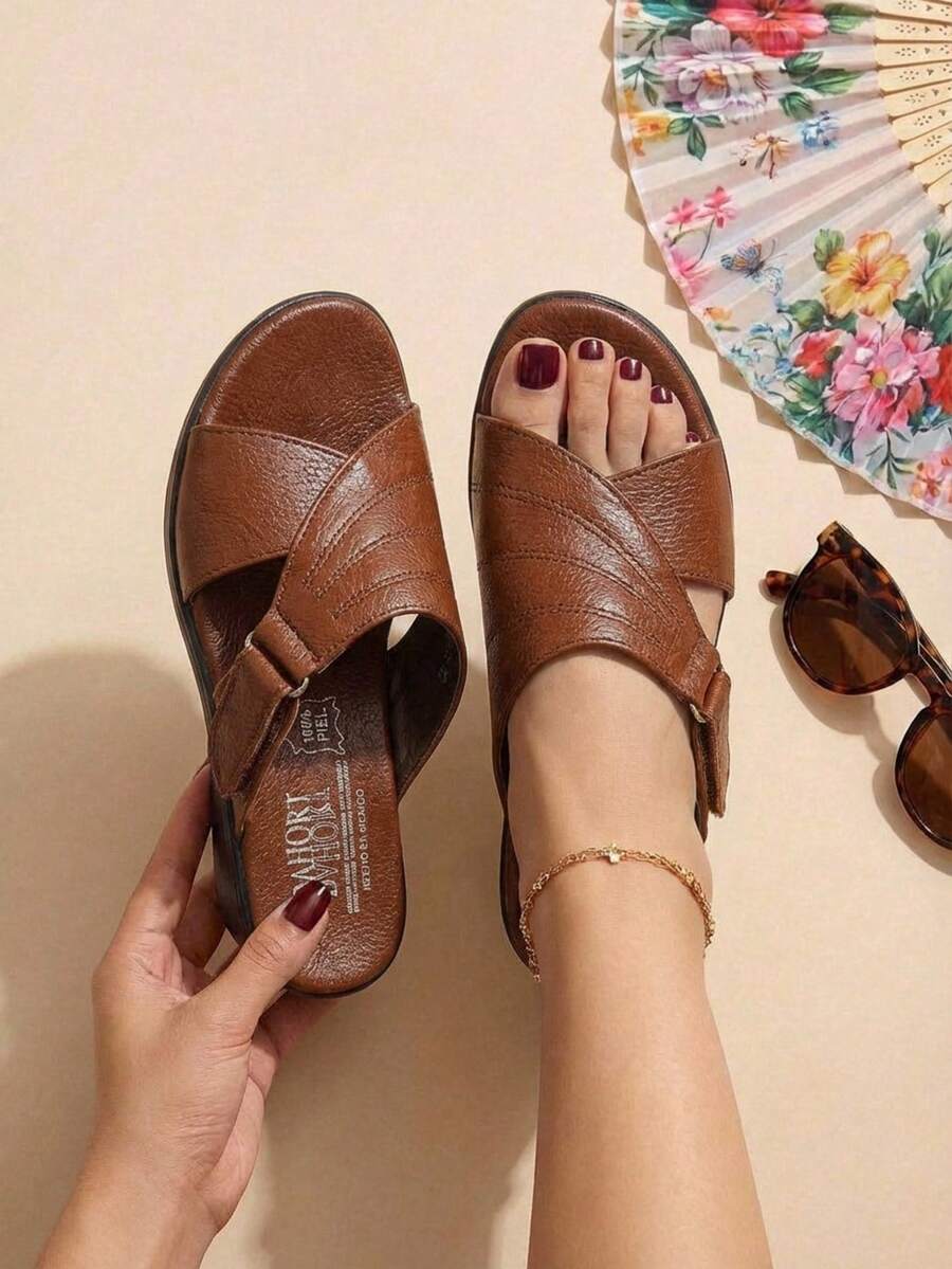 Women Slides - Brown - View 1