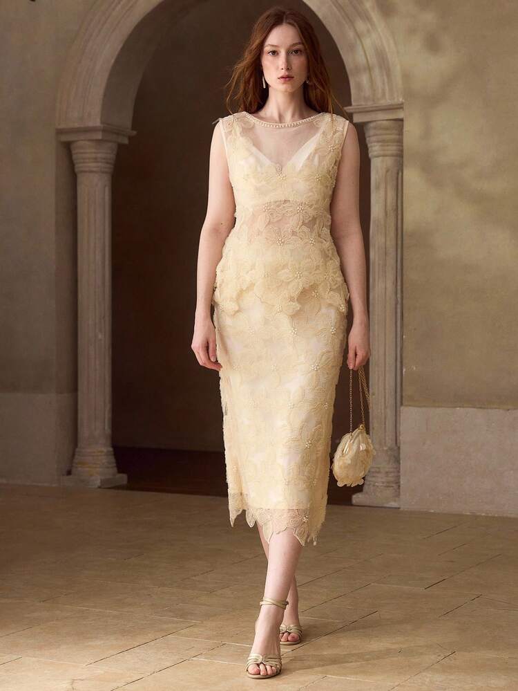 WOMEN'S ELEGANT FULL-LENGTH BEADED EMBROIDERED SKIRT