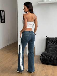 Coolane Women's Summer/Spring Sexy  Boho Beach Outfits Chic Y2K Graphics Contrast Lace Sport Tube Ruffle Mini Skirts - White - View 7