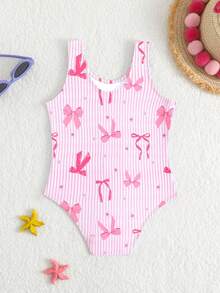 女童连体泳衣，UPF 50+ 防晒，速干泳装，4-7岁 - 彩色 - 查看 2