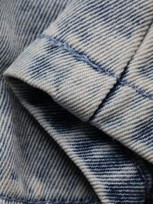 DAZY Young Girls Loose Cargo Pocket Korean Style Jeans - Blue - View 7