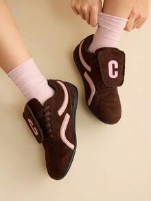 CUCCOO EASI Women's Fashionable Versatile Casual Lace-Up Sneakers - Coffee Brown - View 7