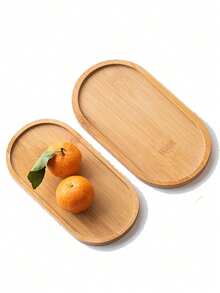 1/3/6 Multifunctional Bamboo Trays, Wooden Trays, Jewelry Storage Trays, Bamboo Tea Trays, Oval Teapot Trays, Suitable For Desktop Decoration Ornaments In Restaurants/Kitchens/Bedrooms/Bathrooms/Study Rooms, As Well As Halloween, Christmas And Other Holiday Parties/Dinners. - Multicolor - View 2