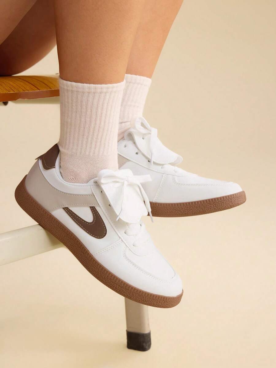 CUCCOO EASI 女士米色休闲运动鞋，圣诞节必备 - 米白色 - 查看 1