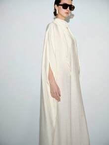 Lumivelle Women's Fashion Elegant Ribbon Loose Casual Long Dress For Vacation - Apricot - View 4