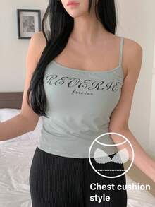 DAZY Áo tank top không tay ôm sát dành cho nữ, có đệm ngực, thích hợp cho mùa hè. - trắng - Xem 4