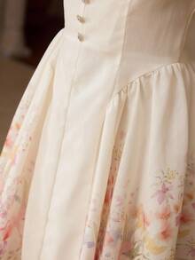 MOTF PREMIUM WOMEN'S ROMANTIC FLORAL PRINTED SHORT DRESS - Beige - View 2