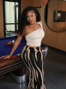 Tyla Gomez 女士度假褶皱美人鱼裙摆半身裙 - 黑色 - 查看 4