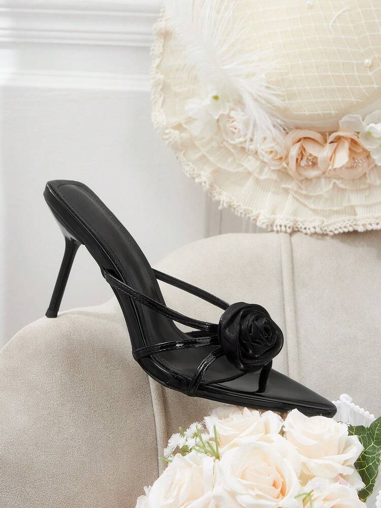 CUCCOO HITCHD Women Shoes Women Pointed Decal Design Everyday Versatile Stiletto High Heel Sandals Wedding Shoes Spring Shoes Bride Shoes