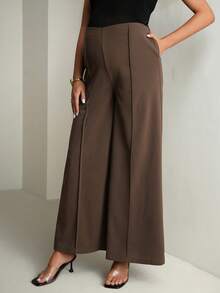 MaterniChic Maternity Clothes Maternity Pants Summer Pregnant Clothes Brown Maternity Pants Elegant - Brown - View 4