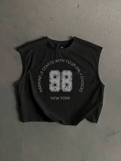 StoneGrade Vintage Distressed 88 Graphic Print Loose Fit Sleeveless Tank Top For Men, Black, Casual Streetwear Outfit Essential, Suitable For Dates, Parties, Boyfriend Gift