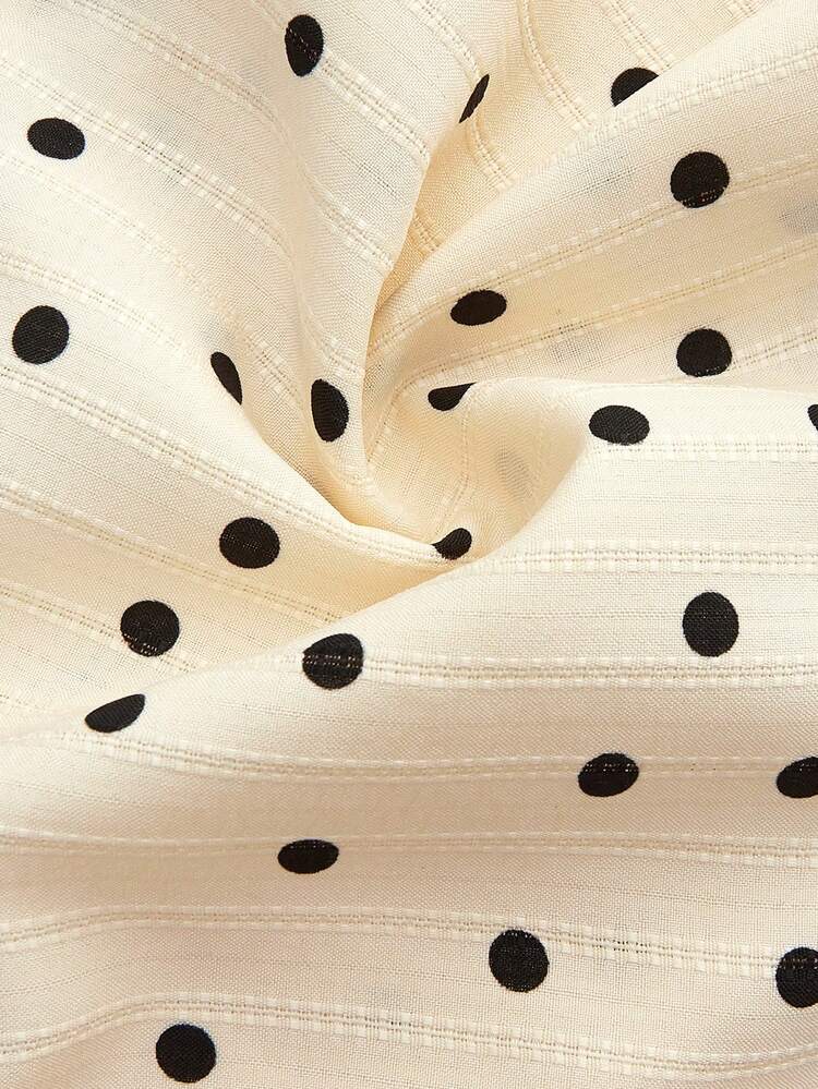 Cream Dot Cami With Ruffled Lace Trim Spring Summer Holiday Top Polkadot Top Chic Top French Style Parisian Style Vacation Going Out Top Cami Tops For Women Spaghetti Tops For Women Poka Dots Top Tops For Women For Summer