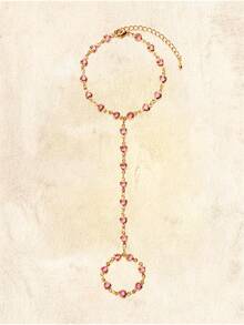 Glisma 18K镀金桃心个性化时尚百搭手链 - 粉色 - 查看 2