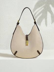 SHECARRY Women's Shoulder Bag, Exquisite Commuting, Casual Vacation Splicing Bag - Apricot - View 2