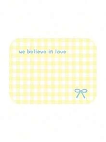 Joivida 格子图案“我们相信爱”PU皮革餐垫 - 小巧可重复使用的桌垫，送给亲朋好友的独特礼物 - 餐墊 - 查看 10