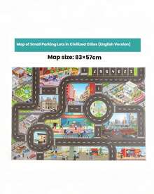 Children's Toys 83*57 English Version Civilized City Scene Parking Lot Indoor Car Playing Game Mat - English version - View 11
