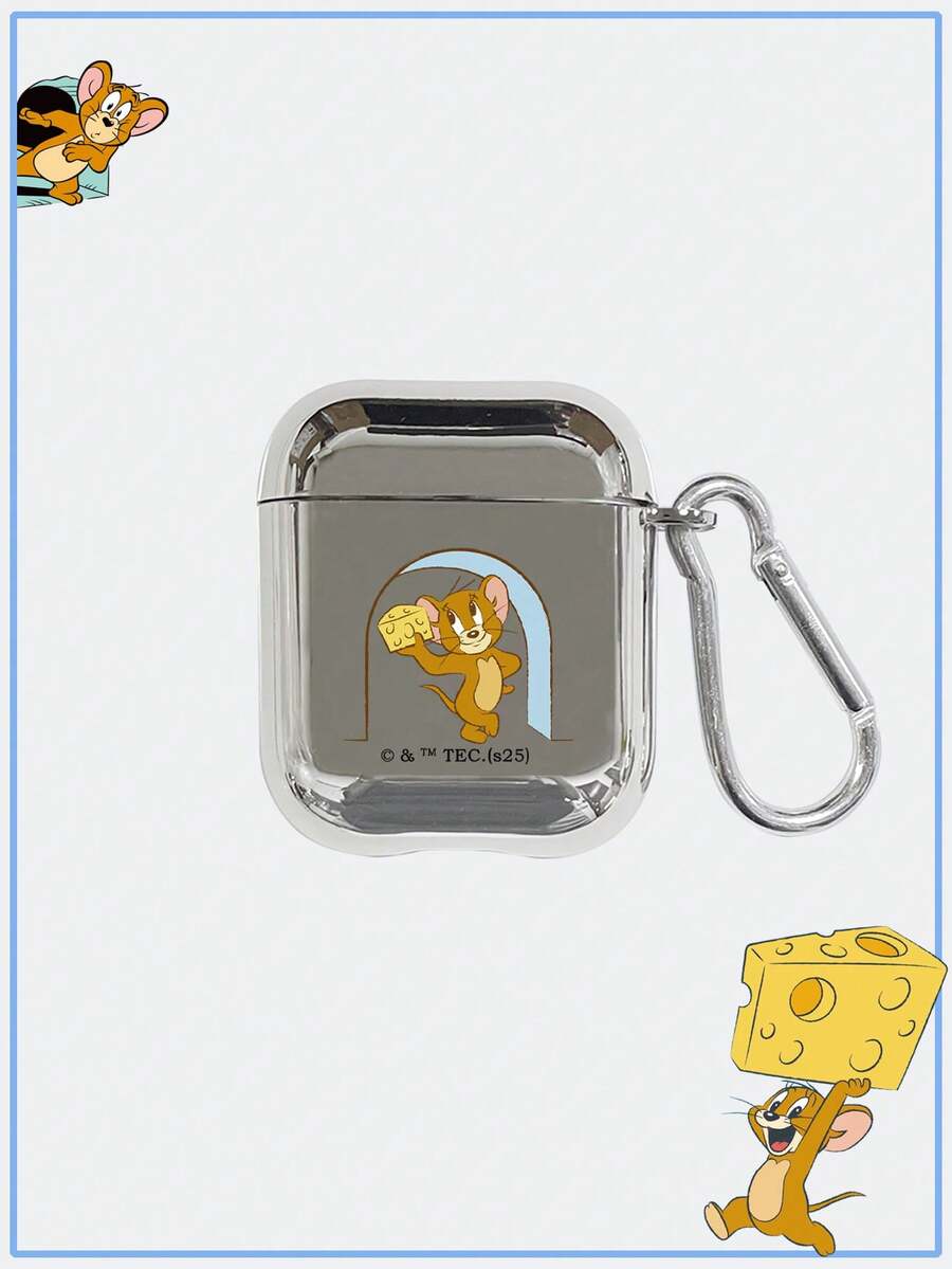 TOM & JERRY X SHEIN Cartoon Pattern Portable Cute Bluetooth Earphone Cases - Silver - View 1