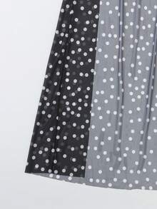 Bonvoyette Swim Vcay New Women's Spring/Summer Beach Vacation Black Base White Polka Dot Mesh Cover-Up - Multicolor - View 6