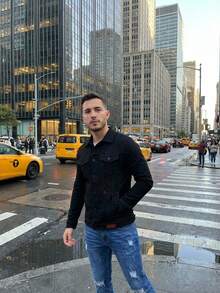 Chaqueta vaquera de manga larga casual y gruesa de estilo gótico para hombres, estilo callejero, otoño/primavera - Negro - Ver 2