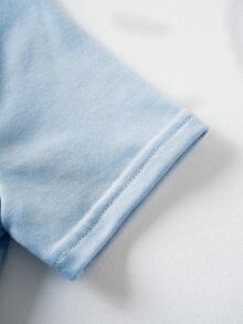 MONOPOLY X SHEIN 男童字母卡通印花圆领短袖休闲T恤，MONOPOLY - 黑色 - 查看 9