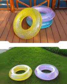 New Transparent Sequin Swimming Ring PVC Children's Thickened Water Swimming Ring Summer Outdoor Swimming Underarm Ring - Multicolor - View 8