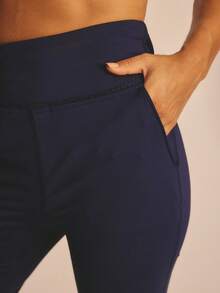 Aralina Leisurewear Active Women's High Waisted Straight Leg Gym Workout Pant With Pockets - Navy Blue - View 3