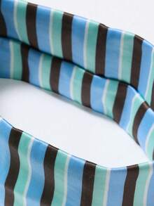 MUSERA Diadema gruesa de rayas multicolor con estiramiento, accesorio lindo para verano, playa, salir, diario, primavera y vacaciones - Multicolor - Ver 5