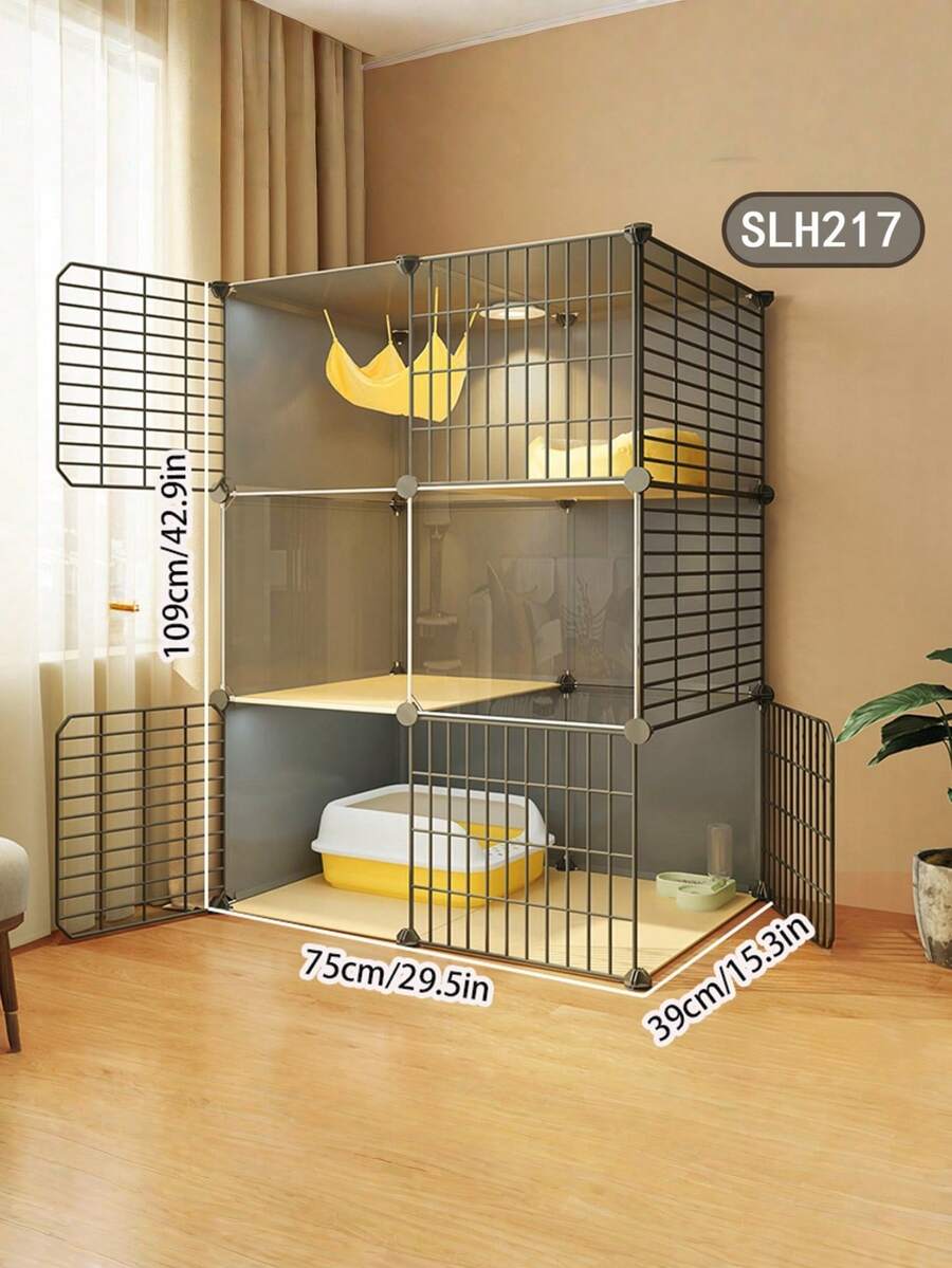 Lồng mèo 1 chiếc kèm khay vệ sinh, lồng thú cưng trong nhà cỡ lớn với không gian rộng rãi, biệt thự cho mèo dùng trong nhà. - Nhiều màu - Xem 1