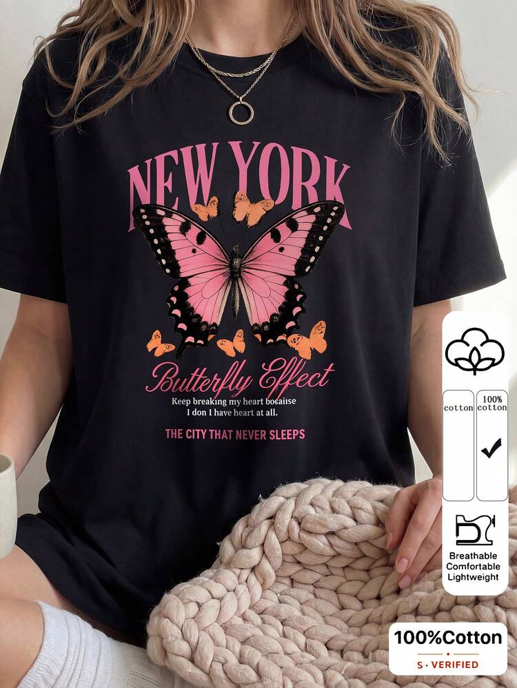 Anewsta White Round Neck Casual Short Sleeve T-Shirt, Suitable For Spring To Summer Holiday