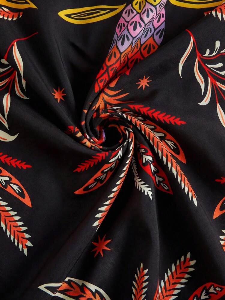 Plus Size Colorful Floral Print Batwing Sleeve Casual Vacation Dress,Summer Outfits For Women Summer Clothes, Boho Women Clothing