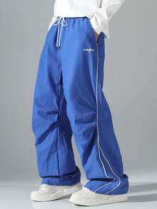 Sport MetroGents Men's Comfortable Textured Fabric Straight Leg Pants - Royal Blue - View 3