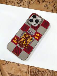 HARRY POTTER X SHEIN 1个哈利波特格兰芬多学院院徽格子手机壳，红金TPU保护套，防震防刮，魔法世界风格，兼容iPhone和Galaxy手机，兼容iPhone 11/12/12 Mini/13/14/15/16/16 Plus/17/17 Pro/17 Pro Max和三星Galaxy S24 Ultra/S25 Ultra/A06/A17，哈利波特粉丝礼物，生日、返校季、手机配件，快速发货 - 黑色 - 查看 7