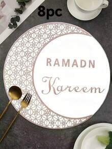 1-8 Alas Meja Bundar Aneka Warna untuk Ramadan, Cocok untuk Dekorasi Meja, Dekorasi Rumah, Acara Perjamuan, Makan Malam Perayaan, Pesta Liburan di Luar Ruangan, Dekorasi Meja, Aksesori yang Indah - MultiWarna - View 17