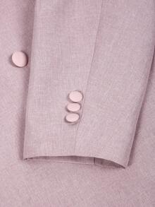 Manfinity Bizformal Bộ vest công sở và quần tây nam màu hồng phối tương phản, thích hợp cho đám cưới/lễ hội. - Màu Hồng  San hô - Xem 4
