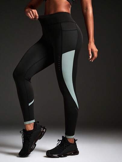 Powerista 女士拼接口袋休闲百搭日常户外紧身裤