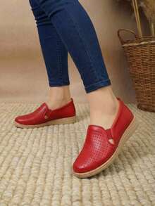Women Flats - Red - View 1