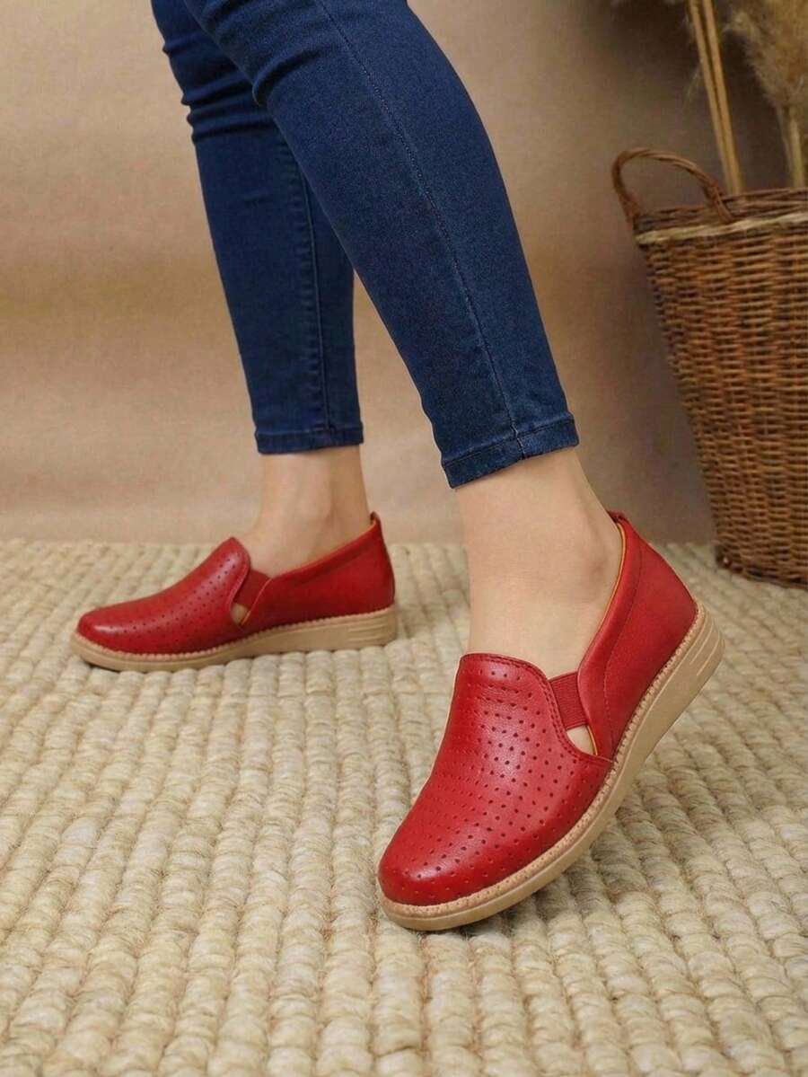 Women Flats - Red - View 1
