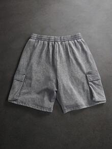 SLATEMANN Men's Drawstring Waist Pocket Casual Versatile Daily Wear Shorts - Grey - View 2