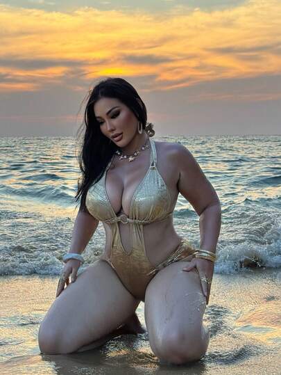 Swim SXY بدلة سباحة قطعة واحدة بلون أحادي مناسبة للمرأة البدينة، مناسبة للعطلات الشاطئية وحفلات المسبح وحفلات الشاطئ