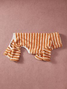 PETSIN Pawparrel 1件宠物秋冬双面毛绒弹力舒适保暖条纹高领狗狗连体衣 - 彩色 - 查看 2