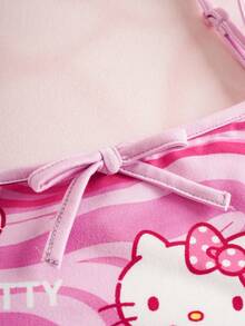 HELLO KITTY AND FRIENDS | SHEIN 少女时尚卡通印花无袖连衣裙，夏季 - 彩色 - 查看 4