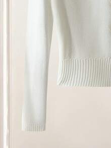 GlowEve Soft & Gentle Off Shoulder Crop Sweater, Fashionable & Versatile, Suitable For Women In Spring/Autumn - Beige - View 5