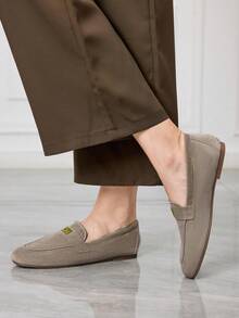 Sleekvia Women's Casual Versatile Commuting Minimalist Flat Shoes - Grey - View 2