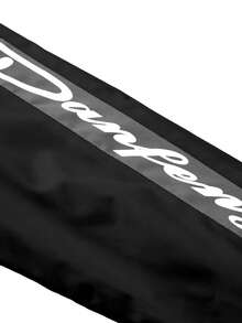 Manfinity EMRG 男士字母印花撞色拉链休闲长袖夹克 - 黑色 - 查看 8