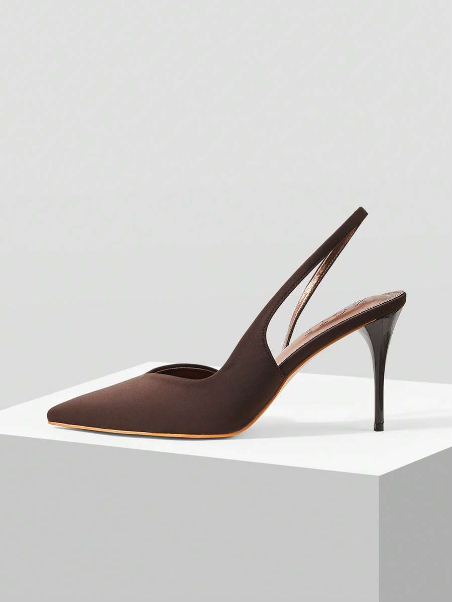 MOTF POINT TOE SLINGBACKS PUMPS SPRING SHOES - Brown - View 2
