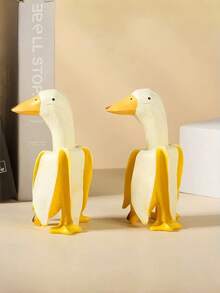 Joivida Creative Banana Duck Art Garden Ornament, Fun Shaped Yellow Duck Home Decor, Cute Desktop Decoration For Office Living Room, Unique Novelty Gift For Friends & Family - multicolor - View 10