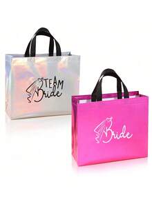 8pcs Bridal Party Favor Gift Bags, Wedding Decoration Creative Bridesmaid Bags, Bridal Shower Novelty Gifts, Sparkling Wedding Decor For Home Room Party Favors - multicolor - View 5