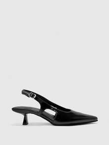 CUCCOO BIZCHIC Giày cao gót nữ đi làm có khóa cài - Than chì đen - Xem 2