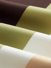 lacRébo Đầm ngắn với sọc nổi bật và viền tương phản, phong cách Pháp mùa xuân hè. - Nhiều màu - Xem 9