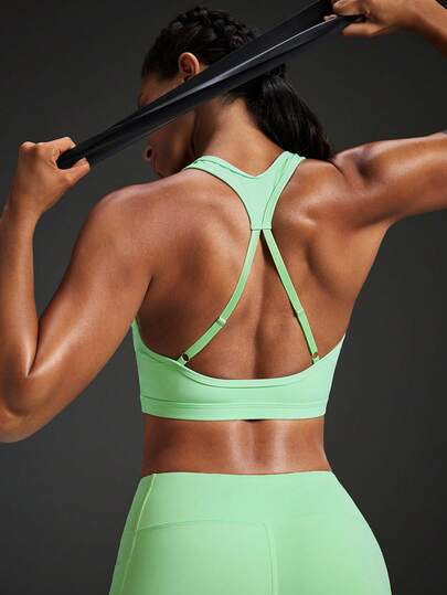 Powerista Women's Solid Color Backless Seamless Sports Bra